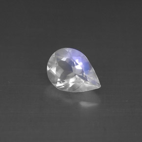 Pietra di luna arcobaleno naturale bianco da 0,95 ct, taglio a pera, VS