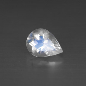 Pietra di luna arcobaleno naturale bianco da 1,02 ct, taglio a pera, VS
