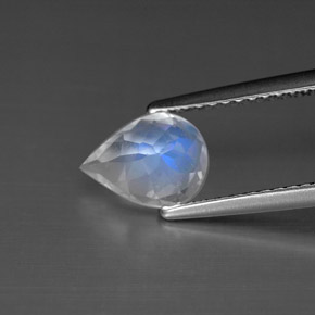 Pietra di luna arcobaleno naturale bianco da 1,02 ct, taglio a pera, VS