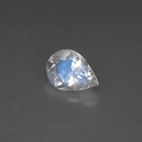 Pietra di luna arcobaleno naturale bianco da 0,93 ct, taglio a pera, VS