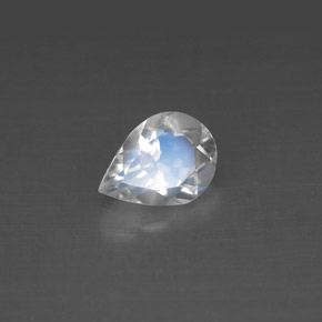 Pietra di luna arcobaleno naturale bianco da 0,93 ct, taglio a pera, VS