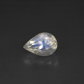 Pietra di luna arcobaleno Blu bianco naturale da 0.77 ct, Forma a pera, VS