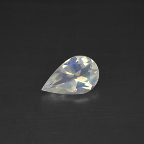 Pietra di luna arcobaleno Blu bianco naturale da 0.57 ct, Forma a pera, VS