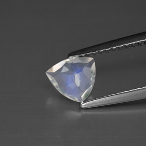 Pietra di luna arcobaleno naturale bianco da 0,56 ct, trillion, VS