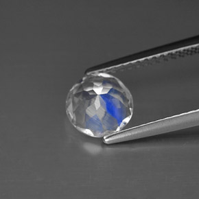 Pietra di luna arcobaleno Blu bianco naturale da 1.03 ct, Taglio rotondo, VS