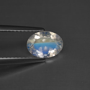 Pietra di luna arcobaleno Blu bianco naturale da 0.88 ct, Taglio ovale, VS