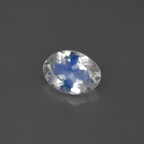 Pietra di luna arcobaleno naturale bianco da 0,92 ct, taglio ovale, VS