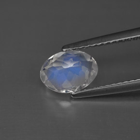 Pietra di luna arcobaleno naturale bianco da 0,92 ct, taglio ovale, VS