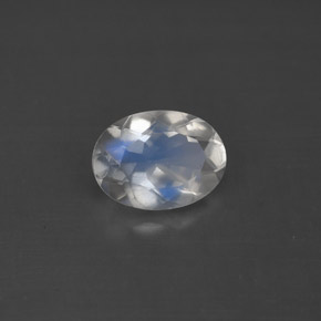 Pietra di luna arcobaleno naturale bianco da 1,01 ct, taglio ovale, VS
