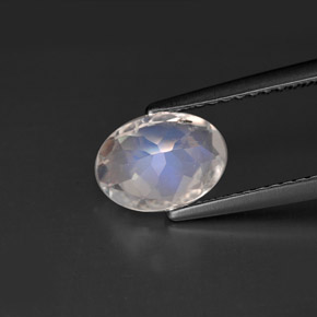 Pietra di luna arcobaleno naturale bianco da 1,14 ct, taglio ovale, VS