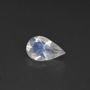Pietra di luna arcobaleno naturale bianco da 0,66 ct, taglio a pera, VS