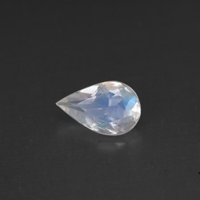 Pietra di luna arcobaleno naturale bianco da 0,66 ct, taglio a pera, VS