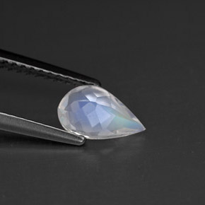 Pietra di luna arcobaleno naturale bianco da 0,66 ct, taglio a pera, VS