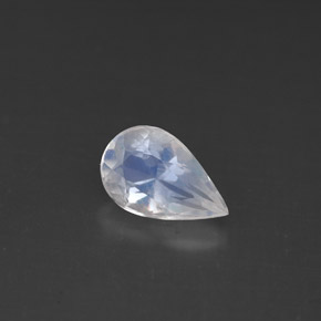Pietra di luna arcobaleno naturale bianco da 0,70 ct, taglio a pera, VS
