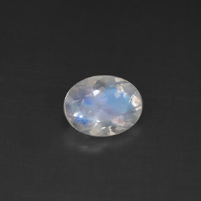 Pietra di luna arcobaleno naturale bianco da 0,92 ct, taglio ovale, VS