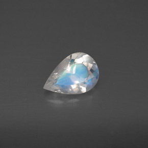 Pietra di luna arcobaleno naturale bianco da 0,50 ct, trasparente, trasparente/traslucido