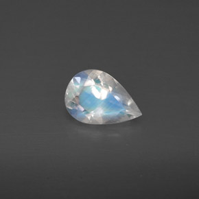 Pietra di luna arcobaleno naturale bianco da 0,50 ct, trasparente, trasparente/traslucido