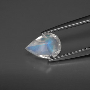 Pietra di luna arcobaleno naturale bianco da 0,50 ct, trasparente, trasparente/traslucido