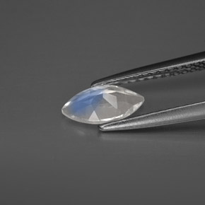 Pietra di luna arcobaleno naturale bianco da 0,49 ct, trasparente, trasparente/traslucido