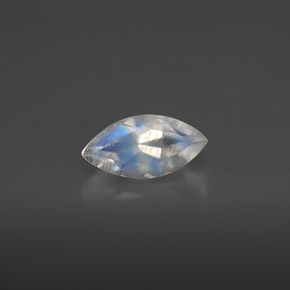 Pietra di luna arcobaleno naturale bianco da 0,55 ct, trasparente, trasparente/traslucido