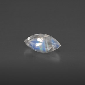 Pietra di luna arcobaleno naturale bianco da 0,55 ct, trasparente, trasparente/traslucido