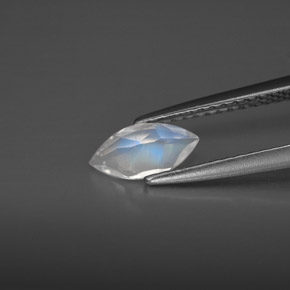 Pietra di luna arcobaleno naturale bianco da 0,47 ct, trasparente, trasparente/traslucido