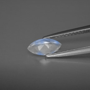 Pietra di luna arcobaleno naturale bianco da 0,46 ct, trasparente, trasparente/traslucido