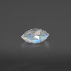 Pietra di luna arcobaleno Blu bianco naturale da 0.51 ct, Trasparente, Trasparente/Traslucido