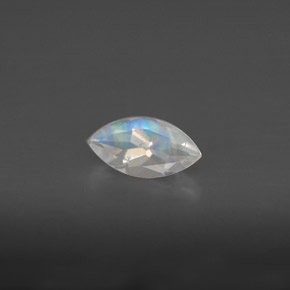Pietra di luna arcobaleno Blu bianco naturale da 0.51 ct, Trasparente, Trasparente/Traslucido