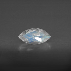 Pietra di luna arcobaleno naturale bianco da 0,59 ct, trasparente, trasparente/traslucido