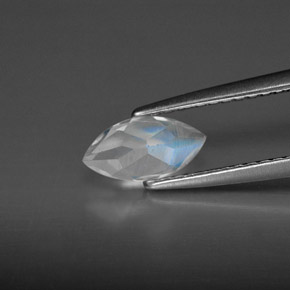 Pietra di luna arcobaleno naturale bianco da 0,59 ct, trasparente, trasparente/traslucido