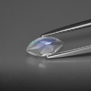 Pietra di luna arcobaleno naturale bianco da 0,50 ct, trasparente, trasparente/traslucido