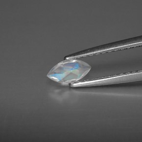 Pietra di luna arcobaleno naturale bianco da 0,24 ct, trasparente, trasparente/traslucido