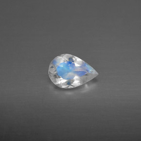 Pietra di luna arcobaleno naturale bianco da 0,50 ct, trasparente, trasparente/traslucido
