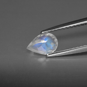 Pietra di luna arcobaleno naturale bianco da 0,50 ct, trasparente, trasparente/traslucido