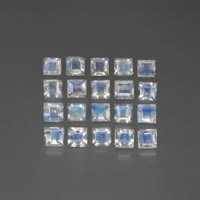 Pietra di luna arcobaleno naturale bianco da 3,35 ct, trasparente, trasparente/traslucido
