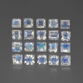 Pietra di luna arcobaleno naturale bianco da 3,35 ct, trasparente, trasparente/traslucido