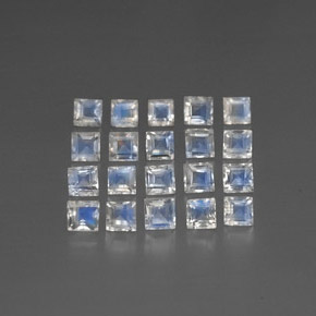 Pietra di luna arcobaleno naturale bianco da 3,19 ct, trasparente, trasparente/traslucido