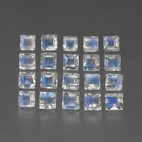Pietra di luna arcobaleno naturale bianco da 3,19 ct, trasparente, trasparente/traslucido