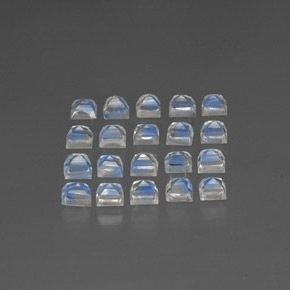 Pietra di luna arcobaleno naturale bianco da 3,19 ct, trasparente, trasparente/traslucido
