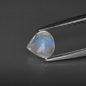 Pietra di luna arcobaleno naturale bianco da 0,35 ct, trasparente, trasparente/traslucido