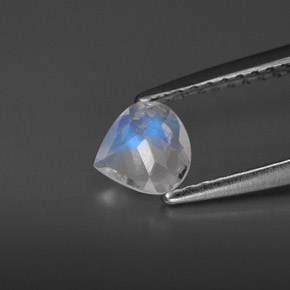 Pietra di luna arcobaleno naturale bianco da 0,36 ct, trasparente, trasparente/traslucido