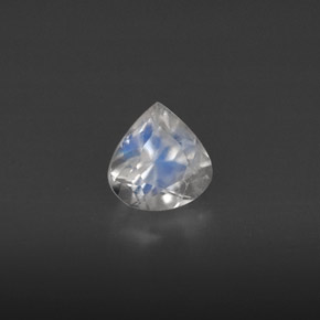 Pietra di luna arcobaleno naturale bianco da 0,44 ct, trasparente, trasparente/traslucido