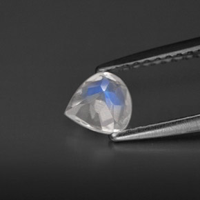 Pietra di luna arcobaleno naturale bianco da 0,44 ct, trasparente, trasparente/traslucido