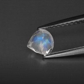 Pietra di luna arcobaleno Blu bianco naturale da 0.32 ct, Trasparente, Trasparente/Traslucido