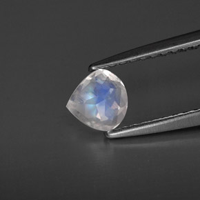 Pietra di luna arcobaleno naturale bianco da 0,31 ct, trasparente, trasparente/traslucido