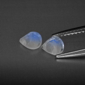 Gemme di Pietra di luna arcobaleno Blu bianco naturale da  ct, Trasparente, Trasparente/Traslucido