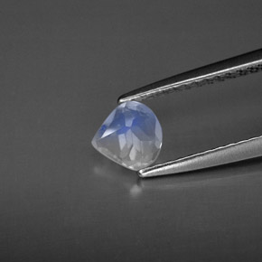 Pietra di luna arcobaleno naturale bianco da 0,39 ct, trasparente, trasparente/traslucido