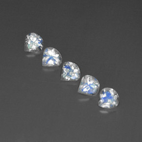 Gemme di Pietra di luna arcobaleno Blu bianco naturale da  ct, Trasparente, Trasparente/Traslucido