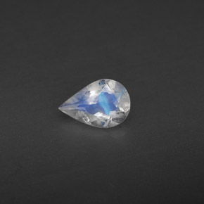 Pietra di luna arcobaleno Blu bianco naturale da 0.30 ct, Trasparente, Trasparente/Traslucido